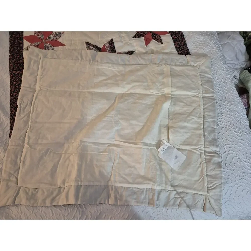 💥 VTG New Quilted ARCH Pillow Sham Barn Quilt 20x26 Cotton Star Set Of 2